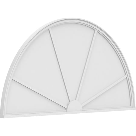 Ekena Millwork Half Round 4 Spoke Architectural Grade PVC Pediment, 74"W x 37"H x 2"P PEDPS074X370HRO04